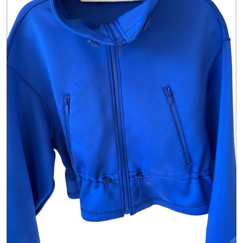 Zara Bright Blue Bomber Jacket with Zip Pockets - Picture 4 of 8